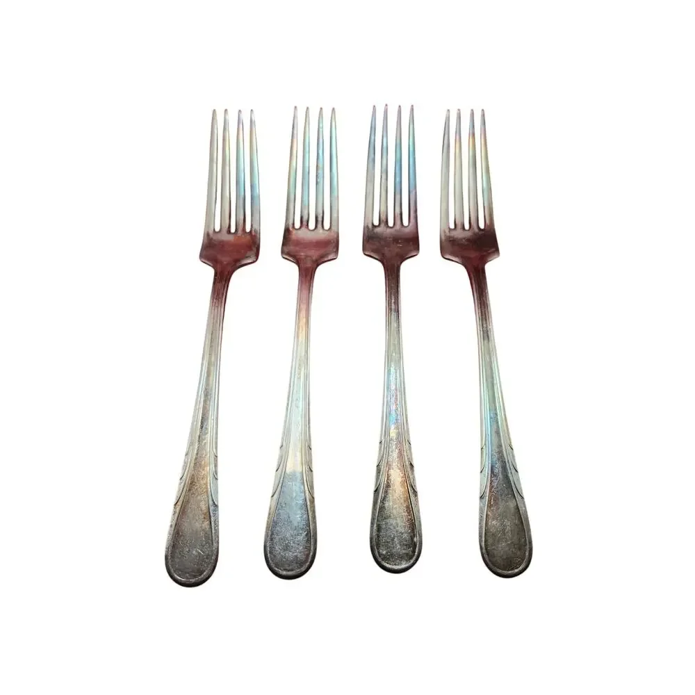 International Silver Argyle 1938 Silverplate Dinner Forks 7.5” Lot of 4 Vintage